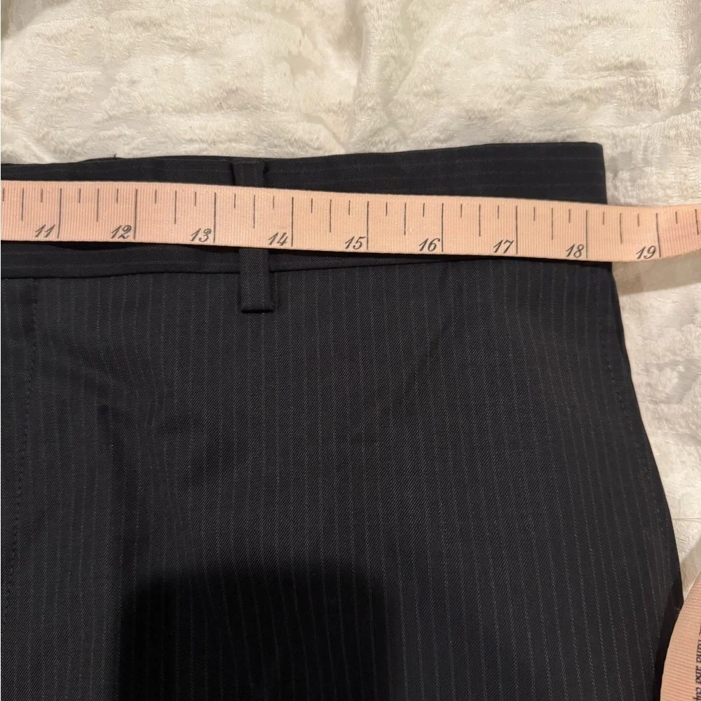 HUGO BOSS James Brown dark gray striped trousers pants flat front